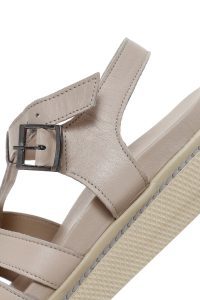 صندل زنانه ویژون بندی چرمی راحتی دری مد