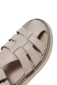 صندل زنانه ویژون بندی چرمی راحتی دری مد