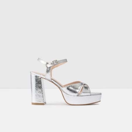 صندل زنانه پاشنه بلند نقره‌ای آلدو LULEA-TR – ALDO