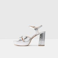 صندل زنانه پاشنه بلند نقره‌ای آلدو LULEA-TR – ALDO