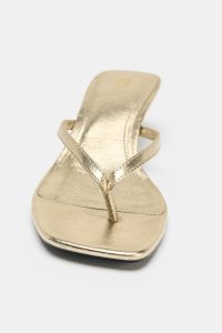 صندل زنانه پاشنه کوتاه متالیک زارا – ZARA