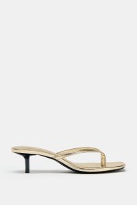 صندل زنانه پاشنه کوتاه متالیک زارا – ZARA
