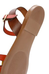 صندل زنانه چرمی رنگی مدل بدروم دری مد