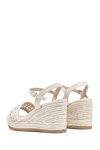 صندل زنانه کرم بافت‌دار بنددار لژدار اسپادریل دری مد