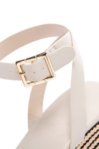 صندل زنانه کرم بندی لژدار اسپادریل دری مد