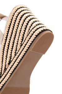 صندل زنانه کرم بندی لژدار اسپادریل دری مد