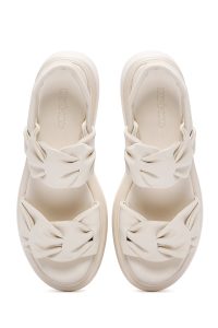 صندل زنانه کرم کفی ضخیم دری مد