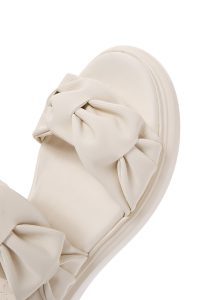 صندل زنانه کرم کفی ضخیم دری مد