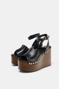 صندل لژدار چرمی زنانه پرچ‌دار زارا – ZARA