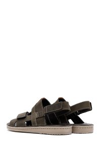 صندل مردانه چرمی بندی سبز زیتونی دری مد