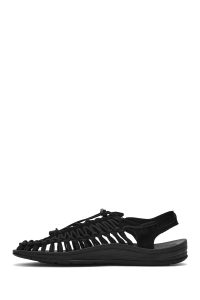 صندل مردانه چرمی مشکی بافت‌دار دری مد