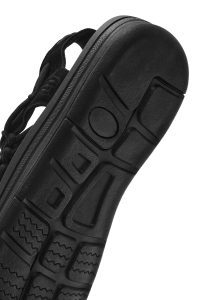 صندل مردانه چرمی مشکی بافت‌دار دری مد