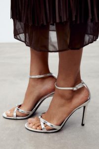 صندل پاشنه بلند زنانه متالیک زارا – ZARA