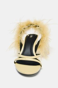 صندل پاشنه بلند زنانه پر‌دار متالیک زارا – ZARA