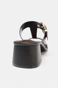صندل پاشنه پهن چرمی زنانه زارا – ZARA
