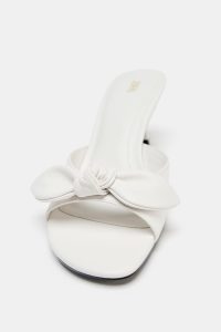 صندل پاشنه‌دار چرمی زنانه پاپیون‌دار زارا – ZARA