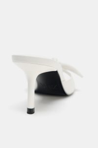 صندل پاشنه‌دار چرمی زنانه پاپیون‌دار زارا – ZARA