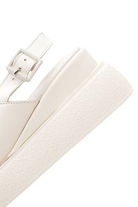 صندل چرمی  بند دار ضخیم بژ زنانه دری مد