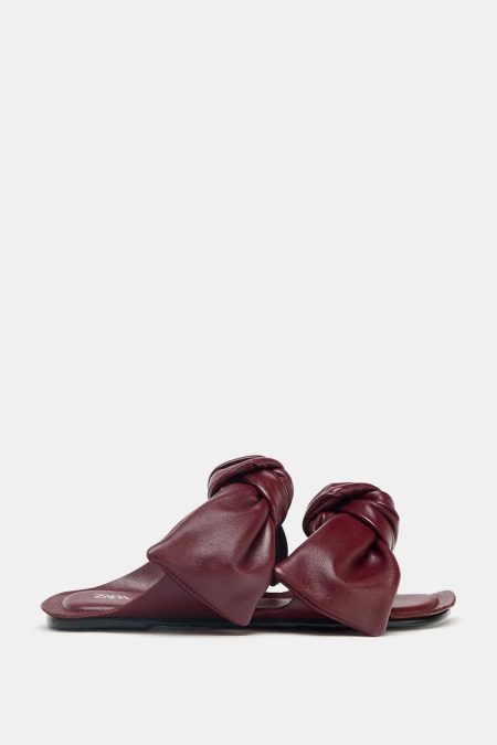 صندل چرمی زنانه پاپیون‌دار زارا – ZARA