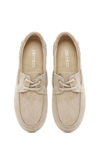 لوفر زنانه بژ بند دار جیر چرم دری مد