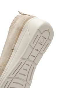 لوفر زنانه بژ پاشنه بلند بند دار جیر راحتی دری مد