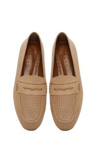 لوفر زنانه بژ چرم دری مد