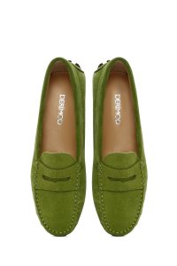 لوفر زنانه سبز جیر چرم دری مد