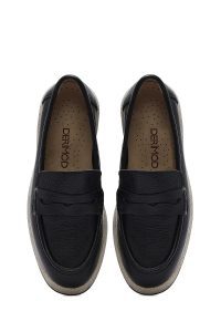 لوفر زنانه مشکی بند دار چرم دری مد