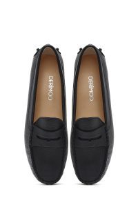 لوفر زنانه مشکی چرم دری مد