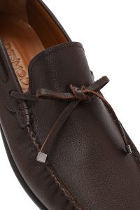 لوفر مردانه چرم قهوه‌ای پاپیونی دری مد