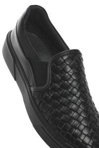 لوفر مردانه چرم مشکی بافت‌دار دری مد