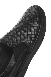 لوفر مردانه چرم مشکی بافت‌دار دری مد