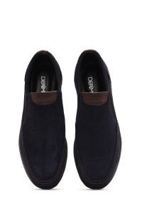 لوفر مردانه چرم نوبوک سرمه‌ای روزمره دری مد