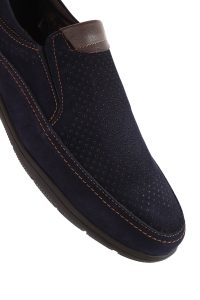 لوفر مردانه چرم نوبوک سرمه‌ای روزمره دری مد