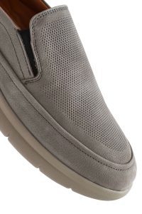 لوفر مردانه چرم نوبوک طوسی راحتی دری مد