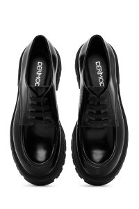 لوفر چرمی لژ دار مشکی زنانه دری مد