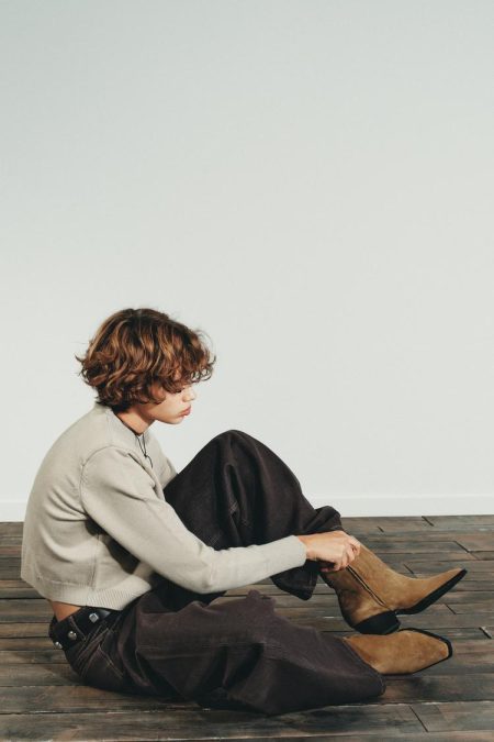 نیم بوت زنانه جیر اسپلیت پاشنه‌دار زارا – ZARA