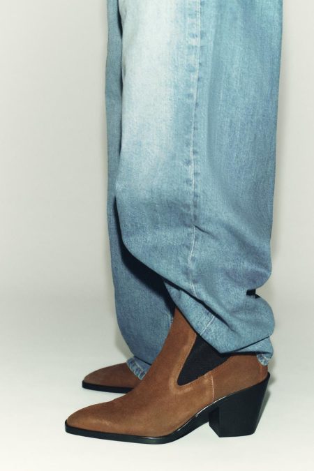 نیم بوت زنانه جیر اسپلیت پاشنه‌دار زارا – ZARA