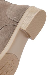 نیم بوت زنانه جیر بژ بندی زیپ‌دار دری مد