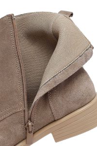 نیم بوت زنانه جیر بژ بندی زیپ‌دار دری مد