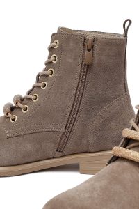نیم بوت زنانه جیر بژ بندی زیپ‌دار دری مد