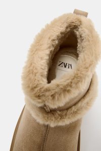 نیم بوت زنانه خز مصنوعی نرم زارا – ZARA