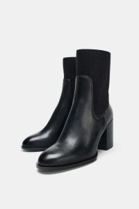 نیم بوت زنانه پارچه‌ای پاشنه بلند زارا – ZARA