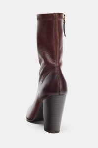 نیم بوت زنانه پاشنه‌دار با استایل چرمی زارا – ZARA