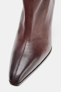نیم بوت زنانه پاشنه‌دار با استایل چرمی زارا – ZARA