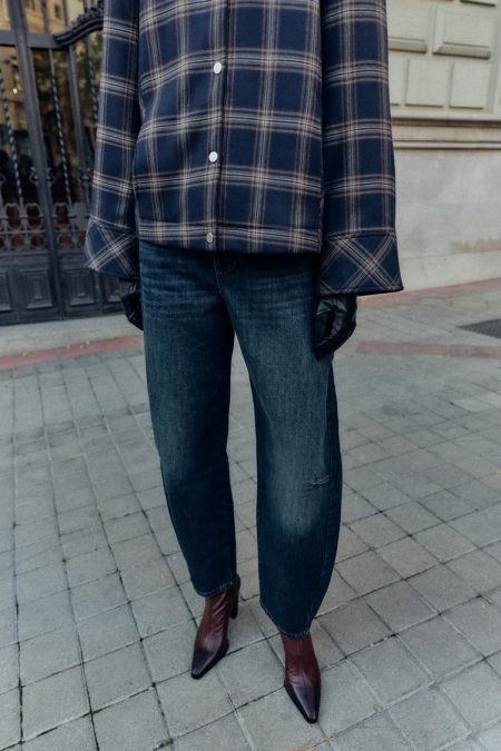 نیم بوت زنانه پاشنه‌دار با استایل چرمی زارا – ZARA