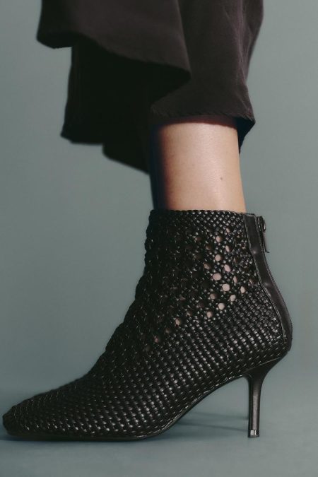 نیم بوت زنانه پاشنه‌دار بافت‌دار زارا – ZARA