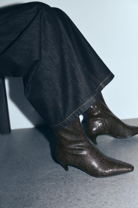 نیم بوت زنانه پاشنه‌دار پلنگی زارا – ZARA