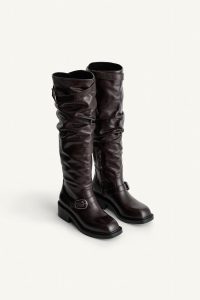 نیم بوت زنانه چرم بنددار زارا – ZARA