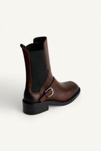 نیم بوت زنانه چرم بنددار زارا – ZARA